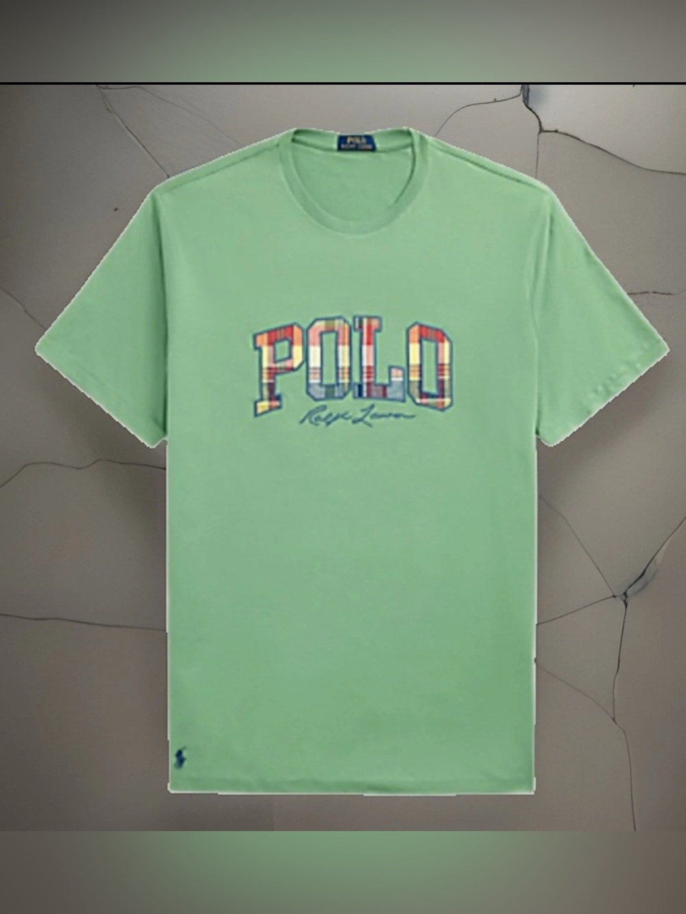 Polo Ralph Lauren Plaid Spell Out Logo Jersey T-Shirt Big & Tall